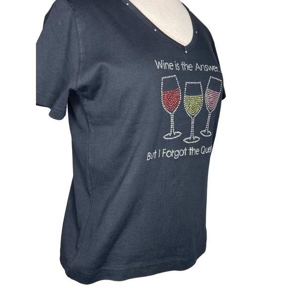 “ Wine is the answer… But I forgot the question” By get lucky USA women’s top sm - Picture 6 of 9